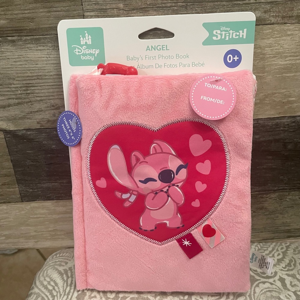 Disney Baby Angel Lilo & Stitch Plush First Photo Book Pink Soft Album 81438